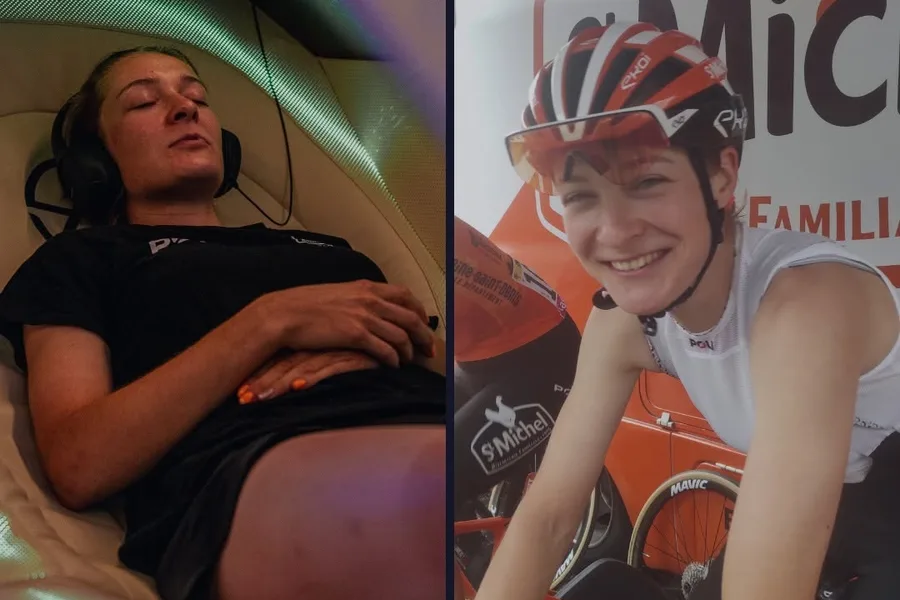 Récupération des athlètes dans la capsule PODCALM, Tour de France Femmes 2024